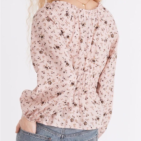 Madewell Sophia Top in Bouquet Floral Pink Women's Top Size‎ S - Picture 3 of 9